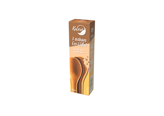 3er Packung Essbare Esslöffel Probierset (1 x Kakao, 1 x Klassik & 1 x Masala)