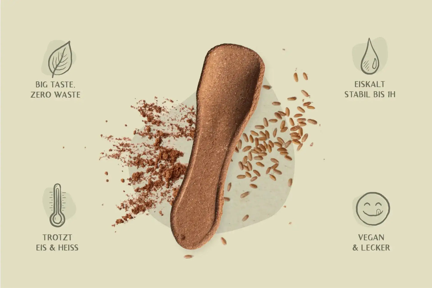 Essbarer Eislöffel, 9 cm, Kakao (500er Box)