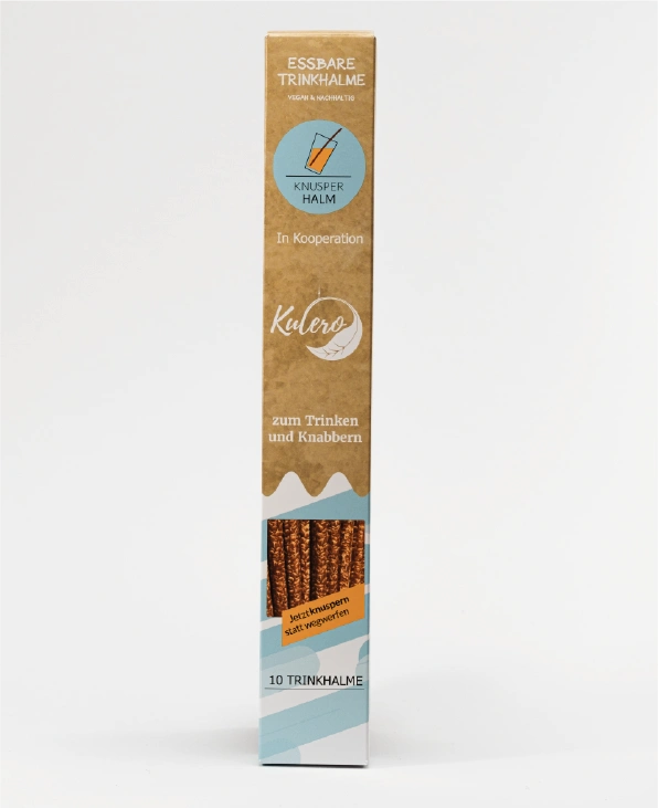Essbarer Trinkhalm, Ø 0,8 x H 24 cm, Klassik (10er Packung)