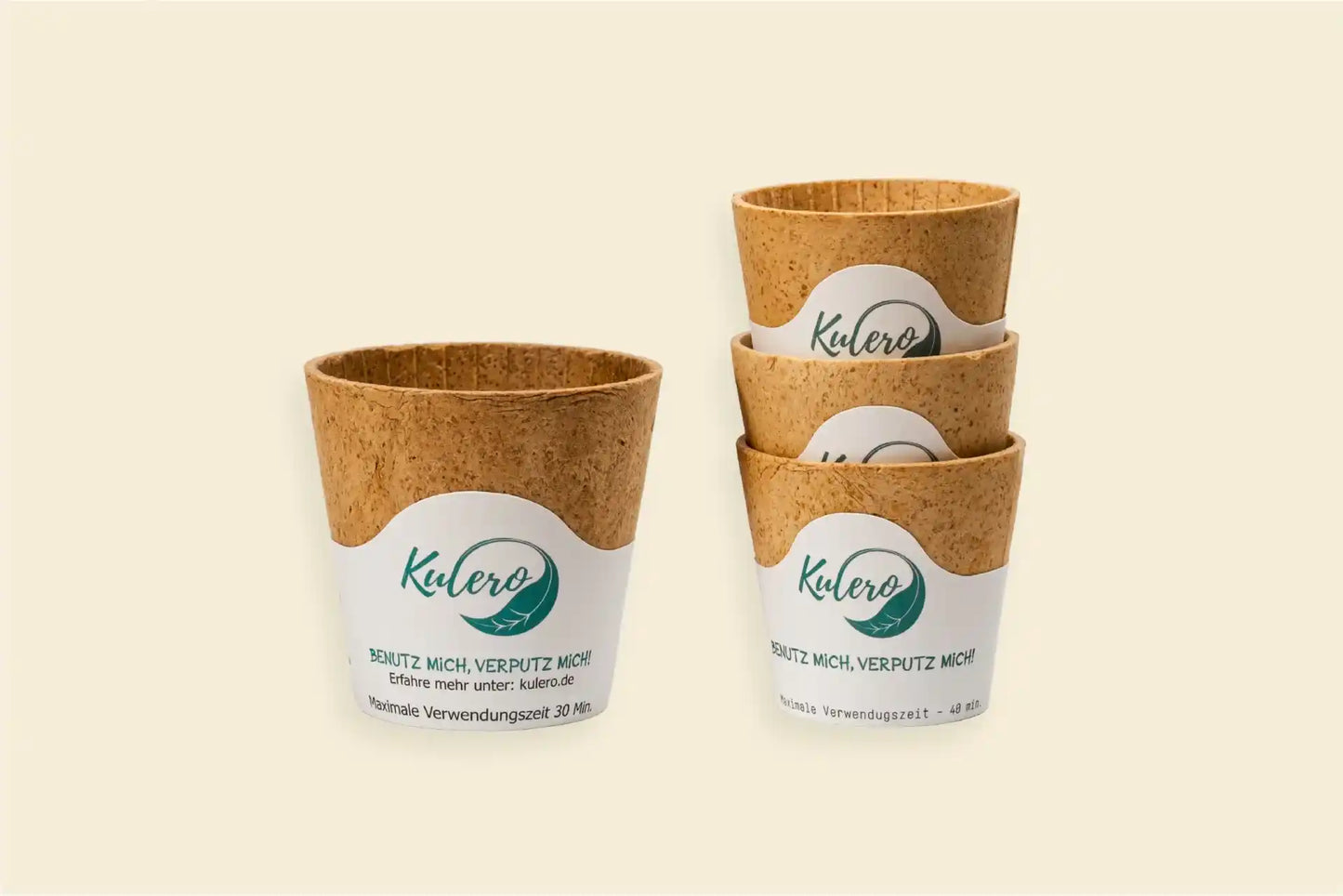 Essbarer Trinkbecher, hell, 110 ml, Ø oben 6,5 x Ø unten 4,5 x Höhe 6 cm (10er Packung)