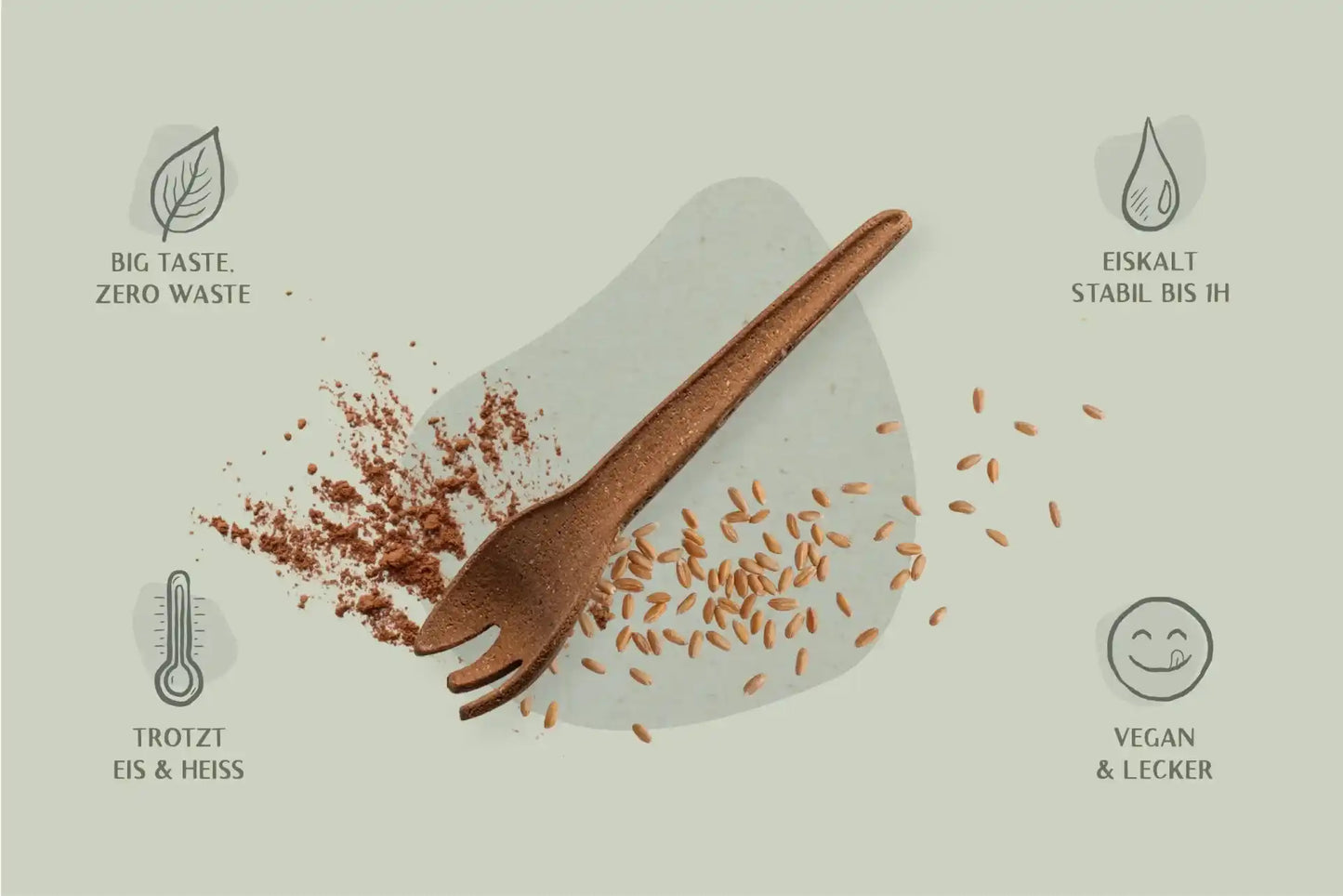 100er Packung essbare Göffel in der Sorte Kakao 13 cm