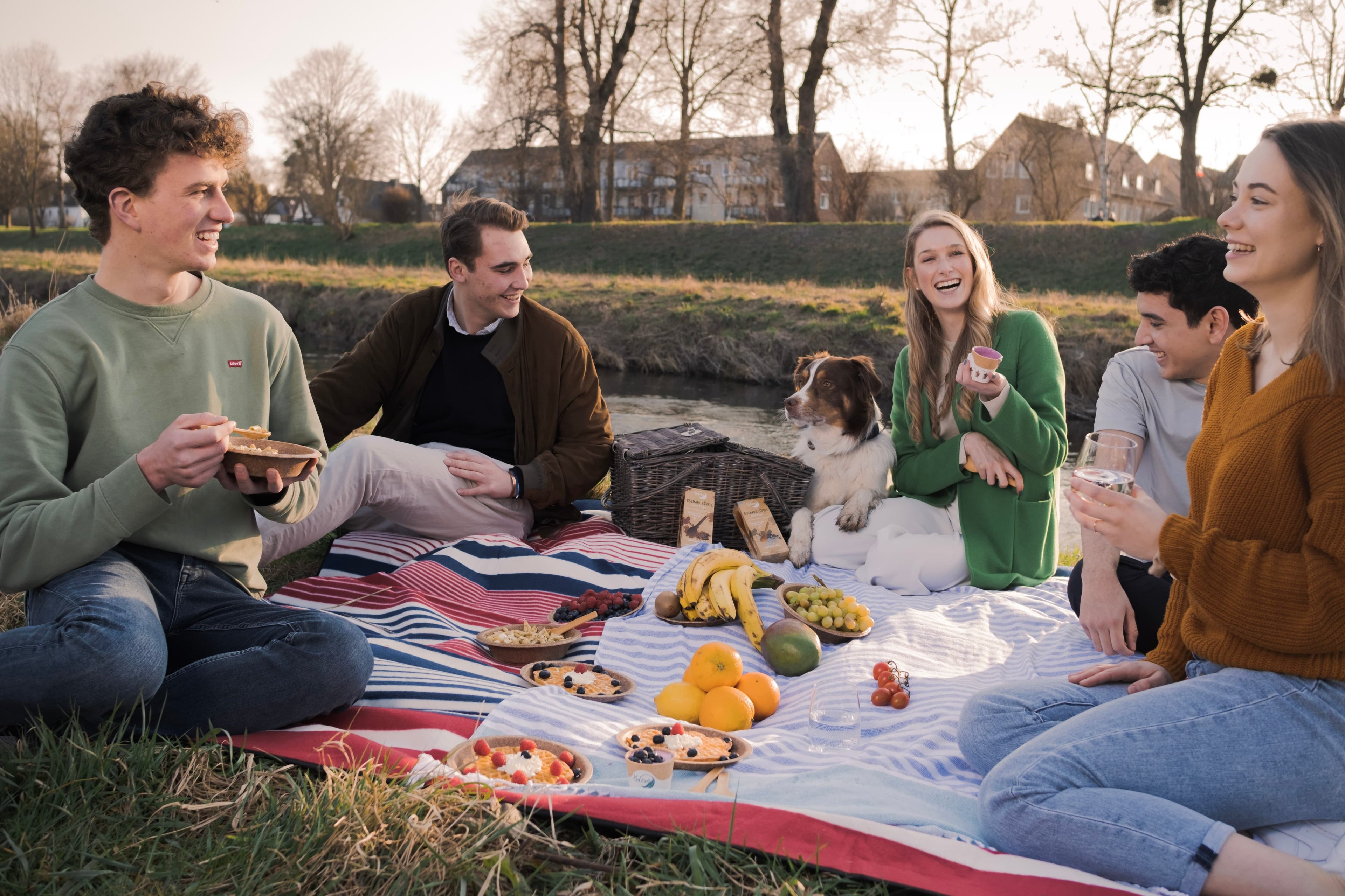 Essbare Löffel und Teller Picknick
